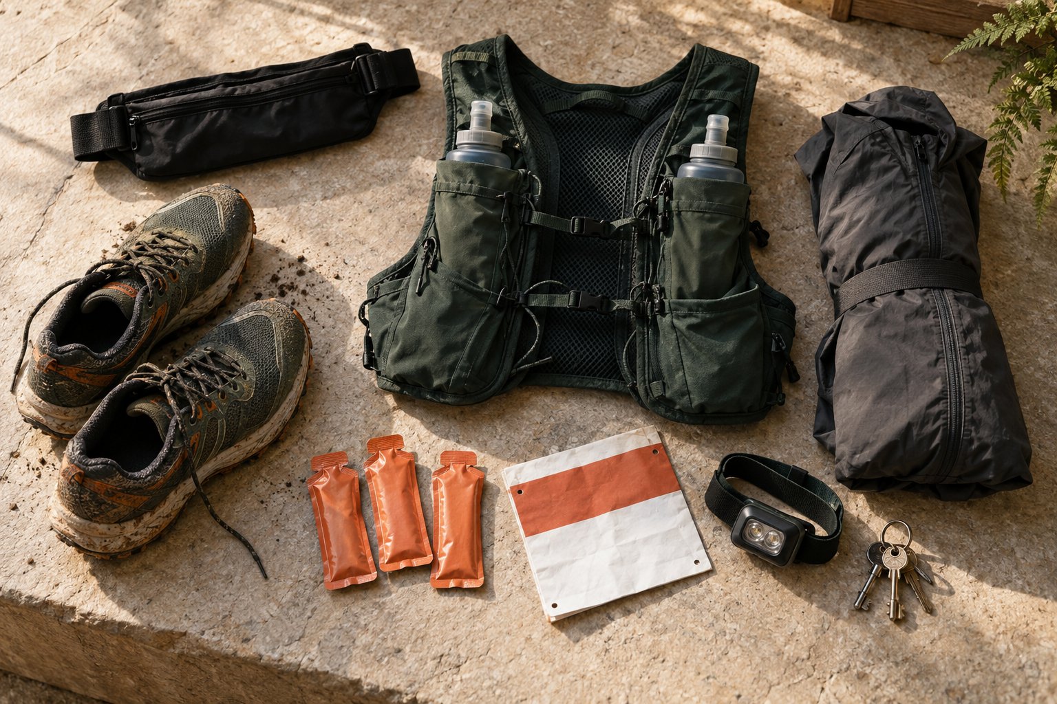 Running essentials arranged for race day