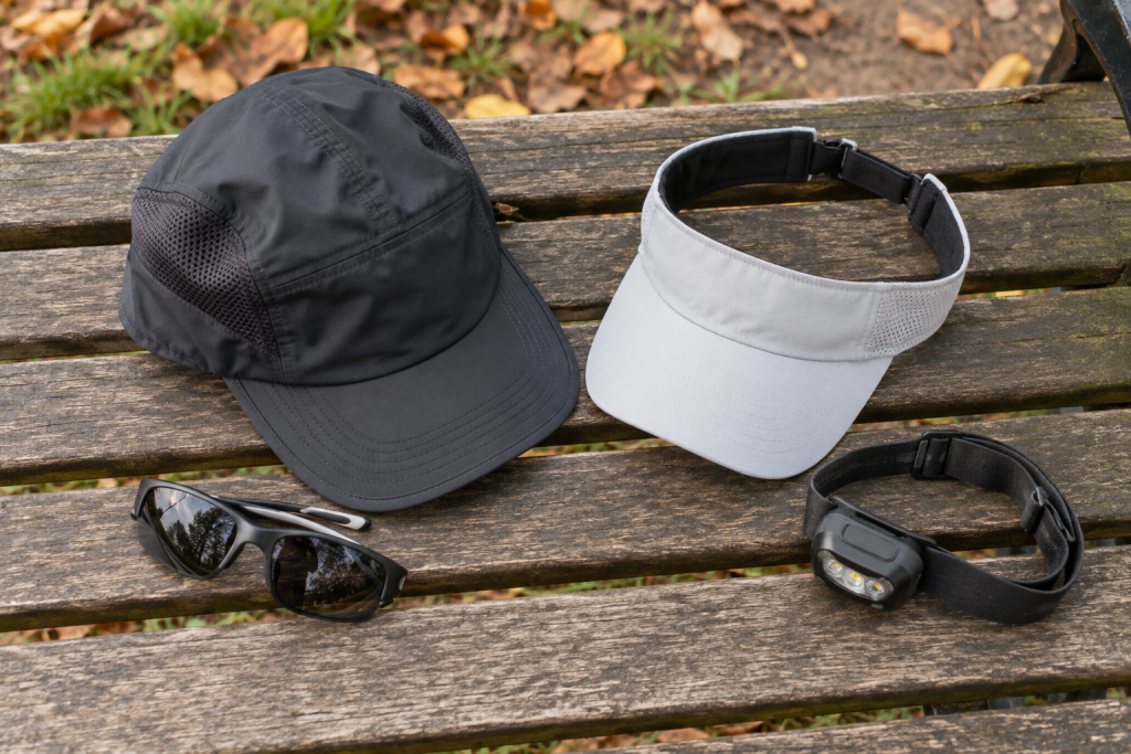 Running cap and visor compared outdoors